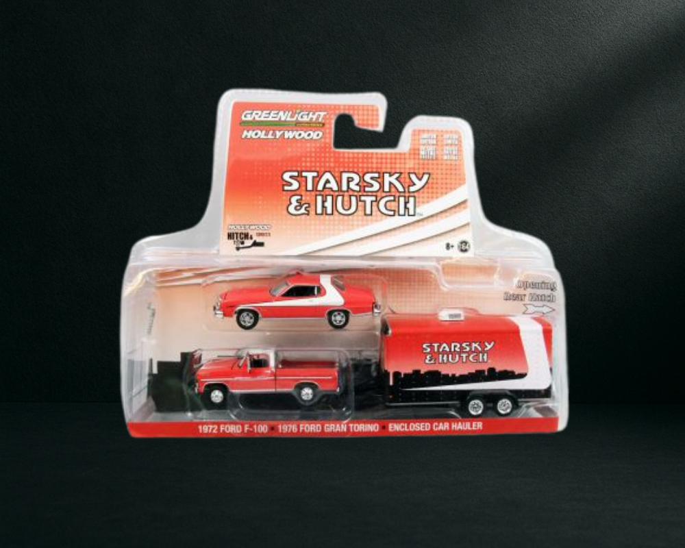 Greenlight Hollywood - 1:64 scale 1976 Ford Gran Torino, 1972 Ford F-100 & Hauler