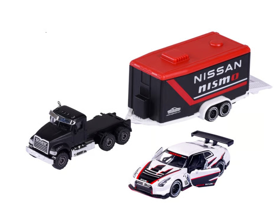 Majorette Racing Set Mack Granite and Nissan GT-R Nismo GT3 (Uncarded)